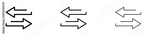 Data transfer icons. modern minimalist symbol outline vector flat style