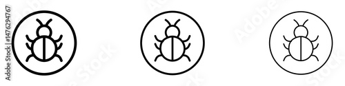 Debug icons. modern minimalist symbol outline vector flat style