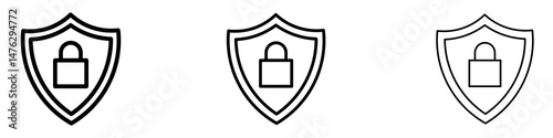 Cyber security icons. modern minimalist symbol outline vector flat style