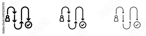 Customer journey icons. modern minimalist symbol outline vector flat style