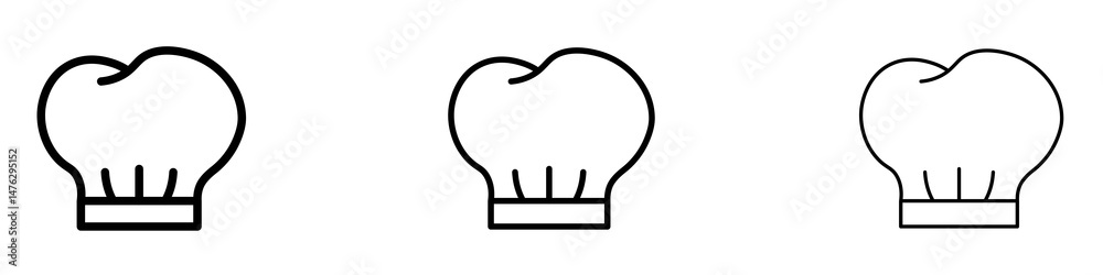 Obraz premium Chef hat icons. modern minimalist symbol outline vector flat style