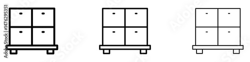 Cabinet icons. modern minimalist symbol outline vector flat style