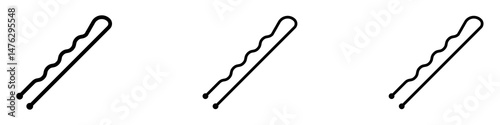 Bobby pin icons. modern minimalist symbol outline vector flat style