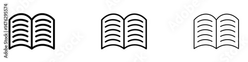 Book icons. modern minimalist symbol outline vector flat style