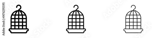 Wallpaper Mural Bird cage icons. modern minimalist symbol outline vector flat style Torontodigital.ca
