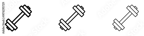 Barbell icons. modern minimalist symbol outline vector flat style