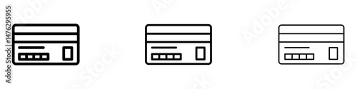 ATM card icons. modern minimalist symbol outline vector flat style