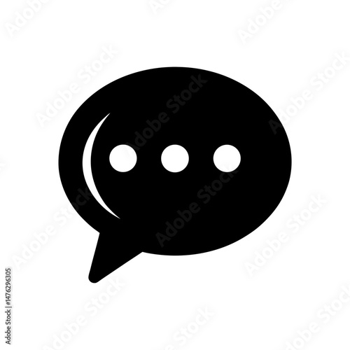 Chat Bubble Stencil Icon Vector Illustration for Messaging Apps