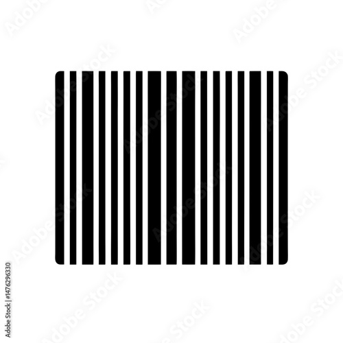 Barcode Scan Stencil Icon Vector Illustration for Retail Projects