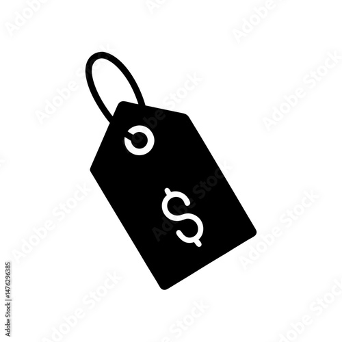 Tag Price Stencil Icon Vector Illustration for Sales and Discounts