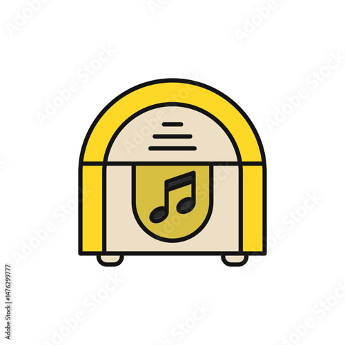 Jukebox Icon for Colorful Music Entertainment.