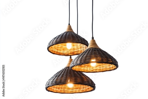 hanging pendant light fixture isolate on white background