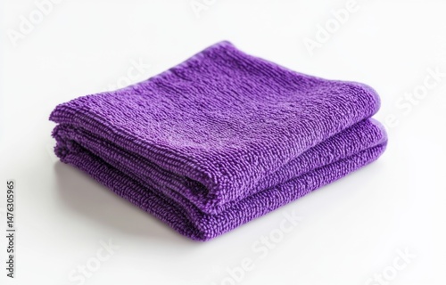 Folded purple cleaning cloth
