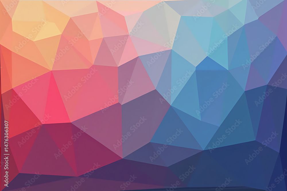 Obraz premium Abstract low poly geometric background with vibrant colors suitable for digital design projects