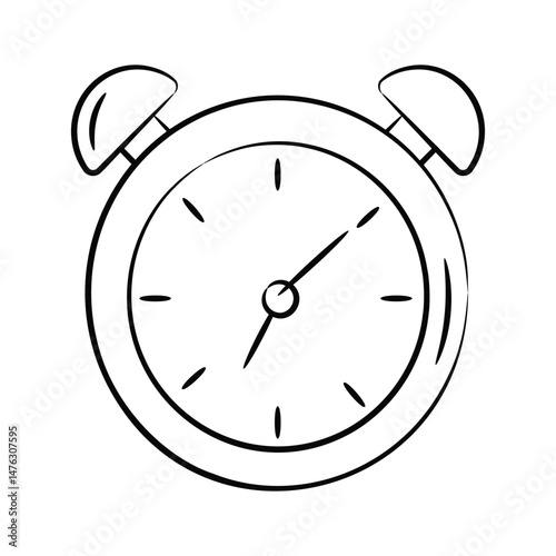 A handy drawing style icon showing alarm clock