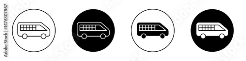 Van flat illustration of vector icon on white background.