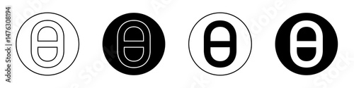Theta flat illustration of vector icon on white background.