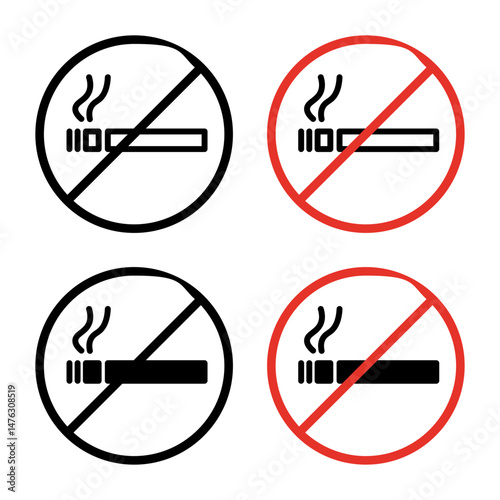 Smoking ban flat illustration of vector icon on white background.