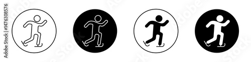 Skating flat illustration of vector icon on white background.
