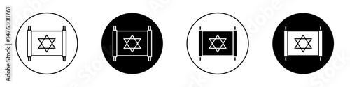 Scroll Torah flat illustration of vector icon on white background.