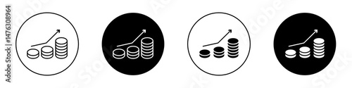 Revenue flat illustration of vector icon on white background.