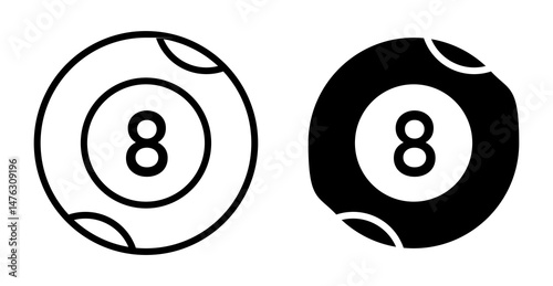 Pool 8 ball flat illustration of vector icon on white background.