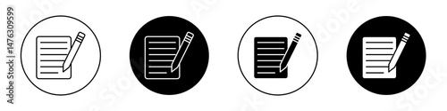 Note flat illustration of vector icon on white background.