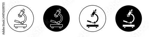 Microscope flat illustration of vector icon on white background.