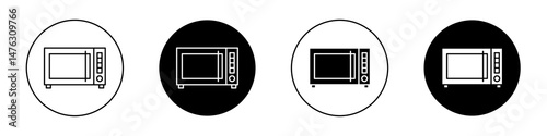 Microwave flat illustration of vector icon on white background.