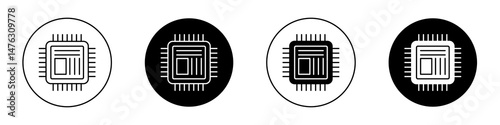 Microchip flat illustration of vector icon on white background.