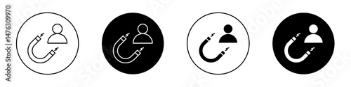 Magnet user flat illustration of vector icon on white background.
