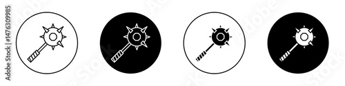 Mace flat illustration of vector icon on white background.