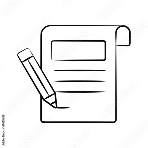 Grab this trendy hand drawn style icon of school assignment