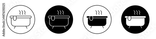 Hot tub flat illustration of vector icon on white background.