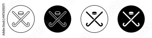 Photography Hockey sticks flat illustration of vector icon on white background