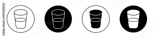 Half Glass flat illustration of vector icon on white background.