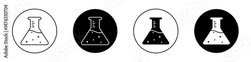 Flask flat illustration of vector icon on white background.