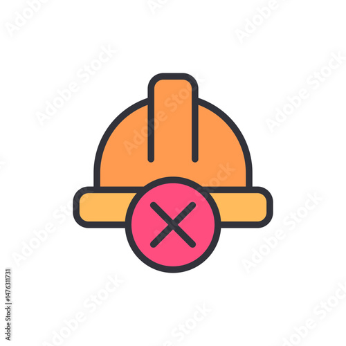 Depiction Of An Unsafe Working Environment Represented With Hard Hat