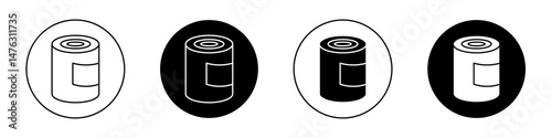 Canned food flat illustration of vector icon on white background.