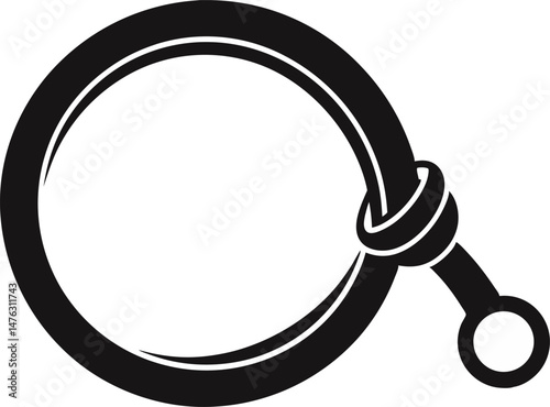 Cable Ring Loop Silhouette Vector Illustration Black