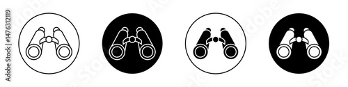 Binoculars flat illustration of vector icon on white background.