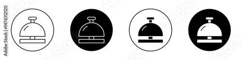 Bell concierge flat illustration of vector icon on white background.