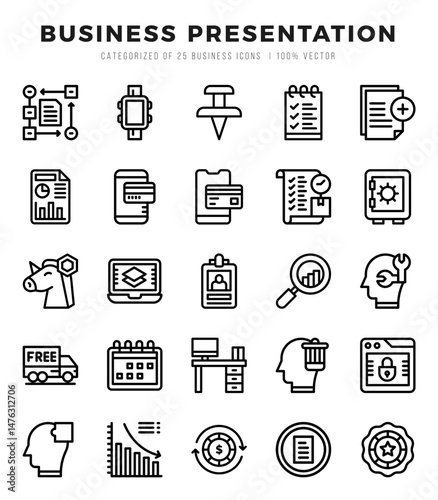 icons set. Business Presentation for web. app. vector illustration.
