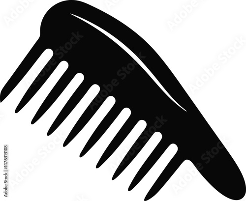 Comb Tooth Silhouette Vector Illustration Black