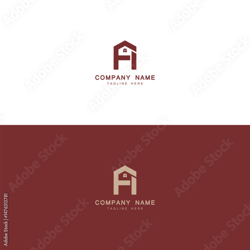 FH letter creative real estate vector logo design . FH creative initials letter logo concept.
