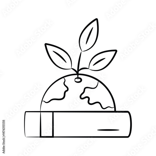 A drawing style icon of environmental education concept