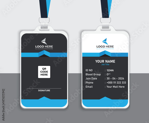 Modern ID card design template. Corporate identity card design. Professional employee id card. Vector Template.