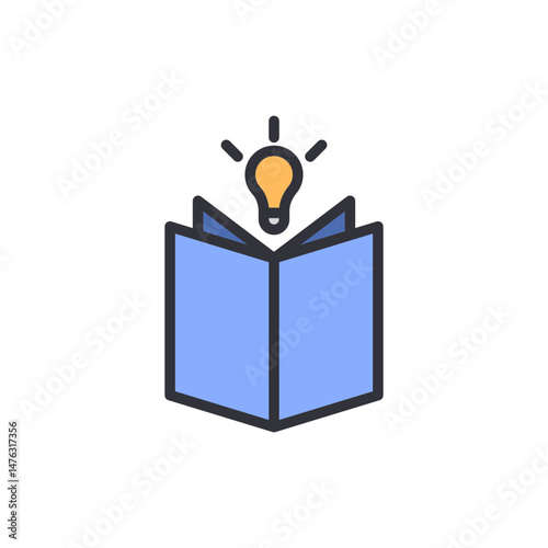 Open Book With A Glowing Light Bulb Symbolizing New Ideas And Learning