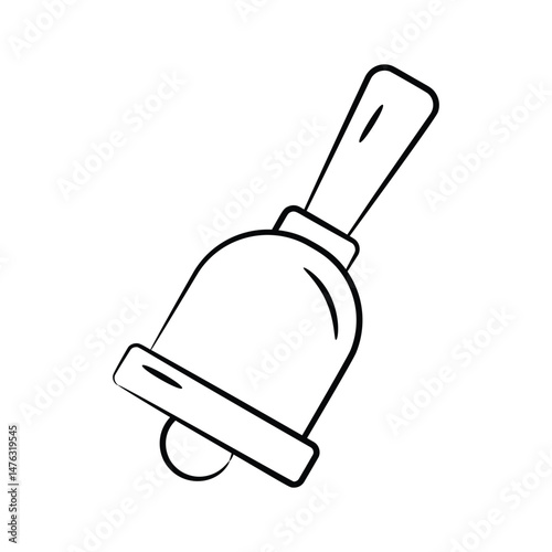 Visually appealing hand drawn icon depicting hand bell