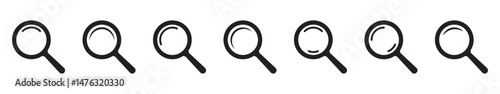 Magnifying glass icon, magnifier icon. Loupe icons set. 